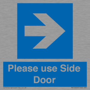 Please use Side Door (arrow Right) 